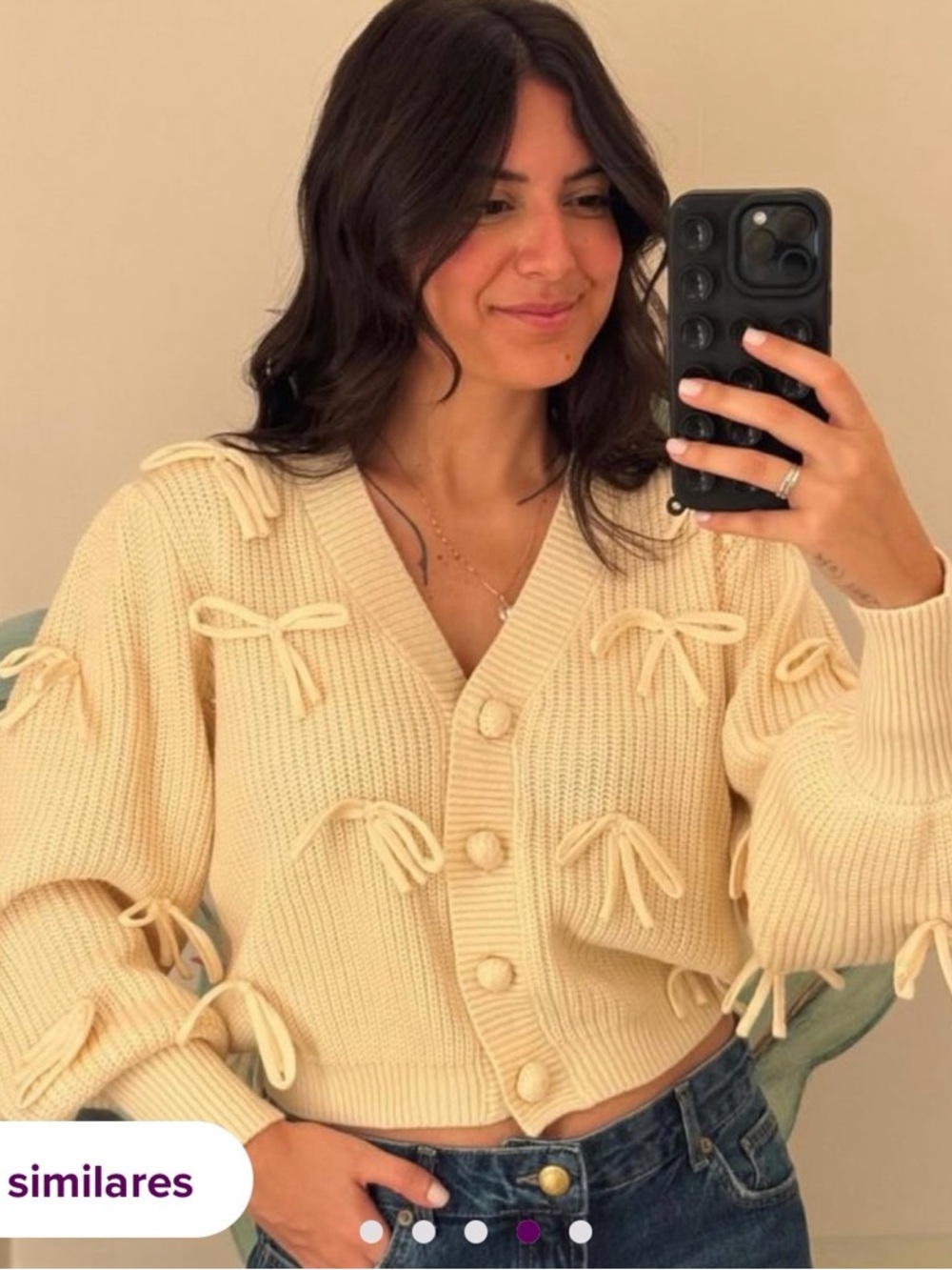 Farm Rio Tricot lacinhos cardigan